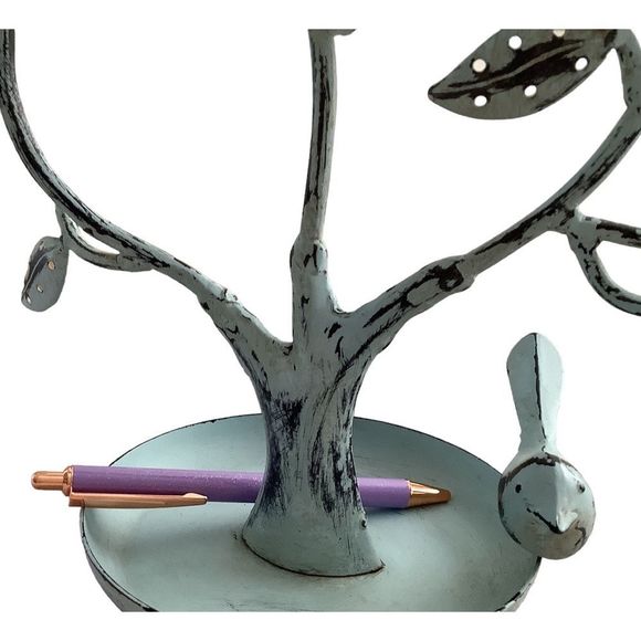 Blue/Green Patina on Metal Jewelry Tree. - Picture 5 of 5